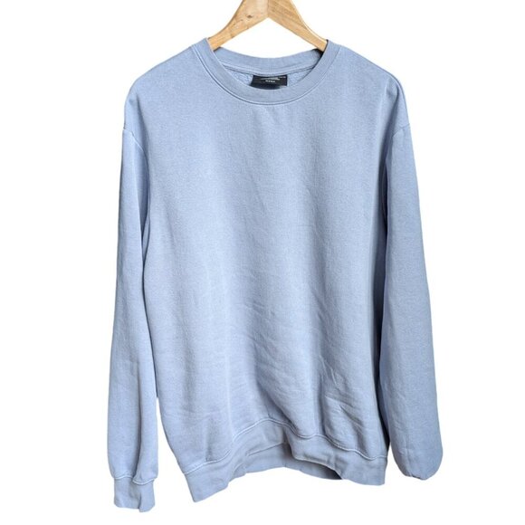 H&M Pastel Blue Oversized Crewneck Sweater Men Size Medium - Picture 4 of 12